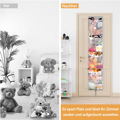 Woodoulogy door-hanging toy storage on wall mount keeps toys organized