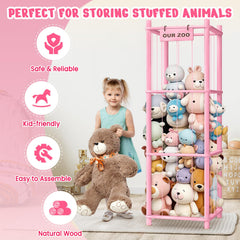 Woodure stuffed animal storage zoo-detail highlighting sturdy design and play-friendly features