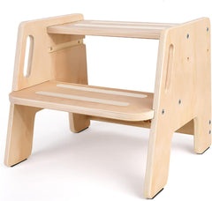 Woodure toddler step stool height-adjustable supports growing children with easier reach.