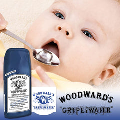 Woodward's Gripe Water 3-pack showing convenient baby care for busy parents.