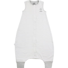Woolino four-season sleep bag birch gray foot openings enable comfy movement during awake play.