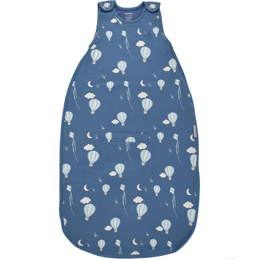 Woolino Merino Sleep Sack front view shows universal size and year-round comfort.