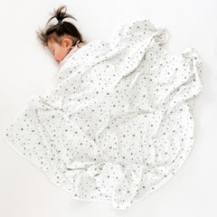 Woolino blanket shows organic cotton outer for a safe, soft surface.