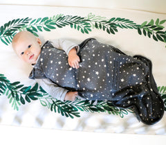 Woolino universal size sleep sack 2-24 months star-gray adapts as baby grows.