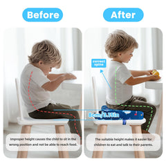 Wooshwa booster seat with non-slip base keeps toddlers securely seated during meals