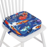 Wooshwa toddler booster seat on chair for stable dining support.