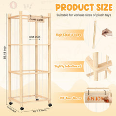WorldMX plush toy organizer on wheels keeps playroom tidy.