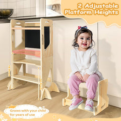 WORLDMX wooden stool supports feeding tasks and family involvement