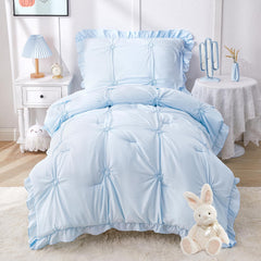 Wowelife boho tufted toddler comforter blue soft fabric for cozy bedtimes.