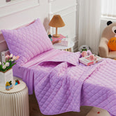 Wowelife comforter purple toddler set close-up shows ultra-soft microfiber for gentle warmth.