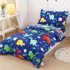 Wowelife dinosaur bedding in blue room setup for cozy bedtime routines