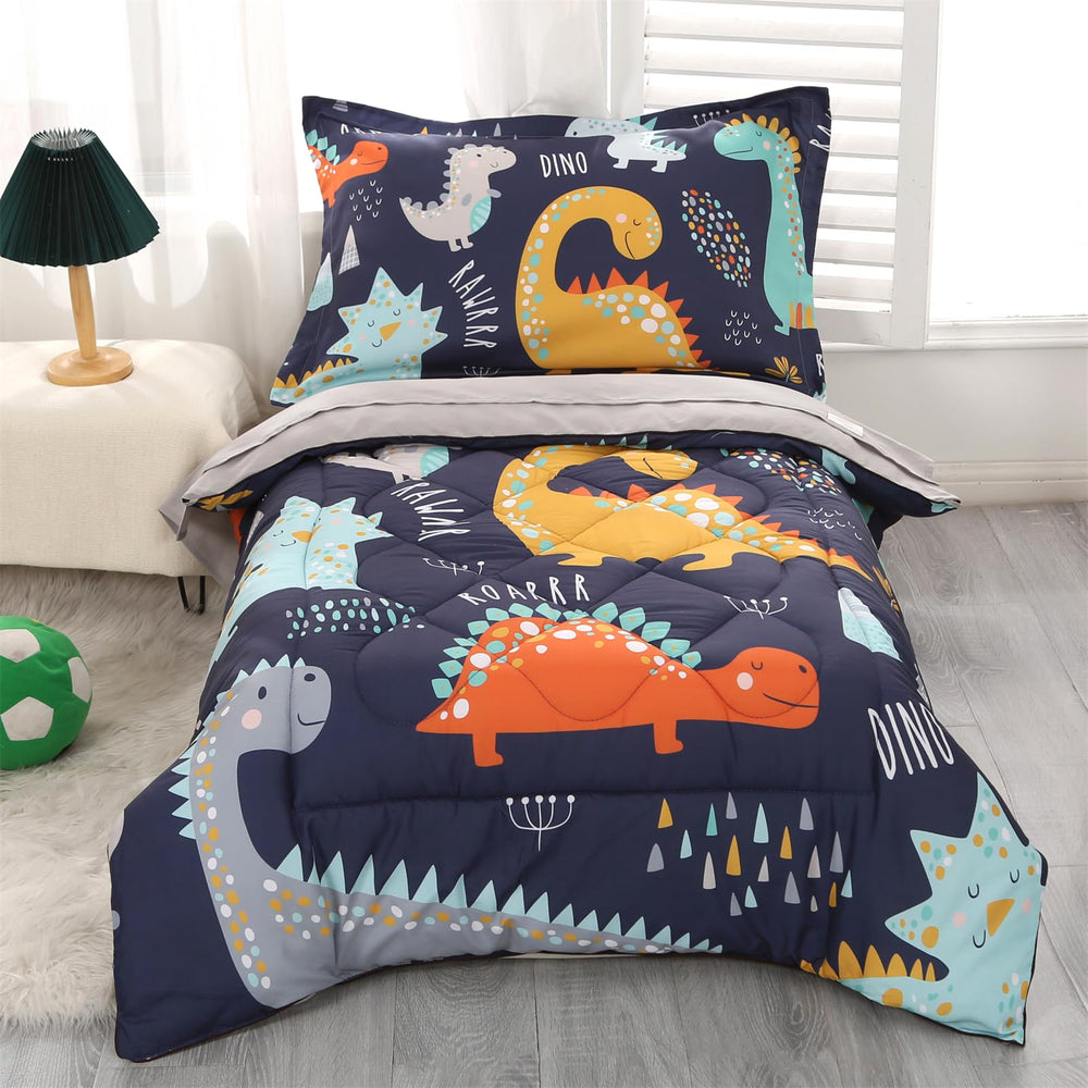 Wowelife dinosaur comforter set close-up softness for restful toddler sleep