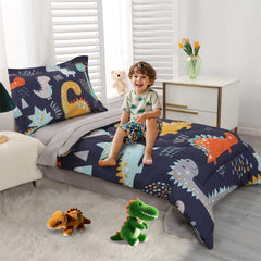 Wowelife dinosaur top sheet blue-gray with cozy touch
