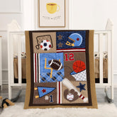 Wowelife sports crib bedding comforter showcases soft fabric and brown sports print for cozy naps.
