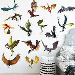 WOYINIS 3D dragon wall decal pose-1—vibrant kid-friendly decor that sparks imagination