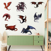 WOYINIS 8 big 3D dragon wall stickers brighten living rooms with dramatic wall art.