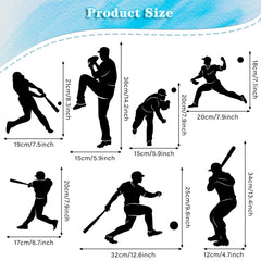 WOYINIS baseball player silhouette decals are waterproof and ready for durable home decor.