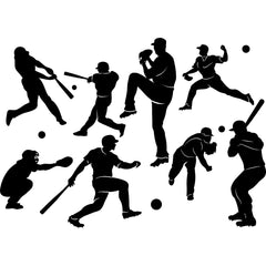 WOYINIS baseball player silhouette pasteable pieces allow customizable layouts without tools.