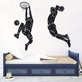 WOYINIS basketball dunk wall decal with dynamic silhouette energizing teens' rooms.