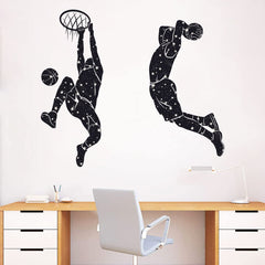WOYINIS basketball dunk wall decal adds sporty flair to teen bedroom walls for motivation.