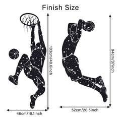 WOYINIS basketball silhouette decal suitable for playrooms and classrooms.