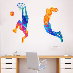 WOYINIS basketball player silhouette dunk wall decal boosts motivation in playrooms
