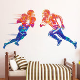 WOYINIS Colors Splash football players wall decals—two sheets for a quick room refresh.