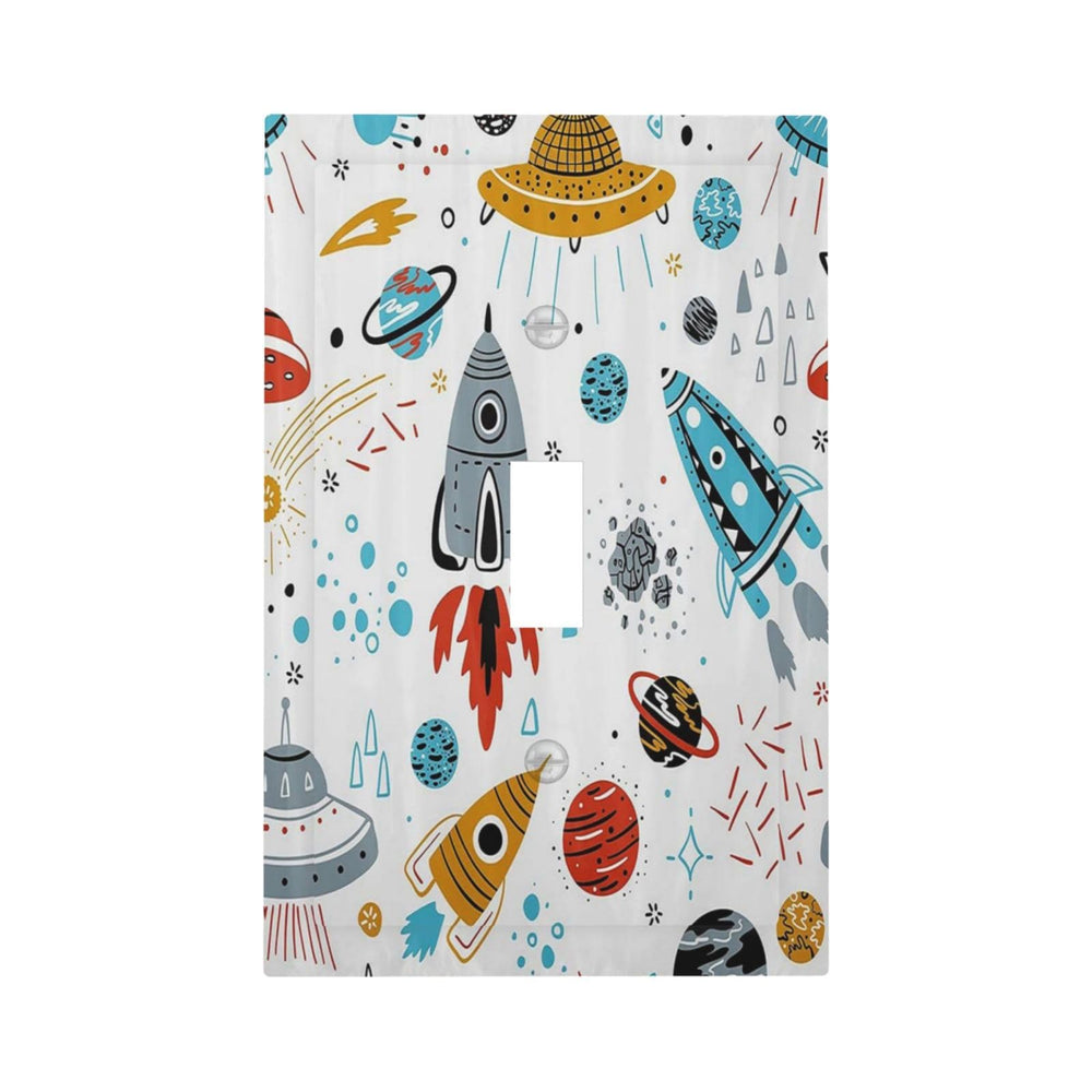 Wpshijia cartoon space rocket switch cover brightens 1-gang walls in kids' rooms