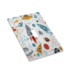 Wpshijia cartoon space rocket wall plate 3-gang elevates nursery decor