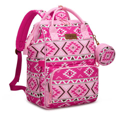 Wrangler Aztec Backpack with changing pad for on-the-go diaper changes.