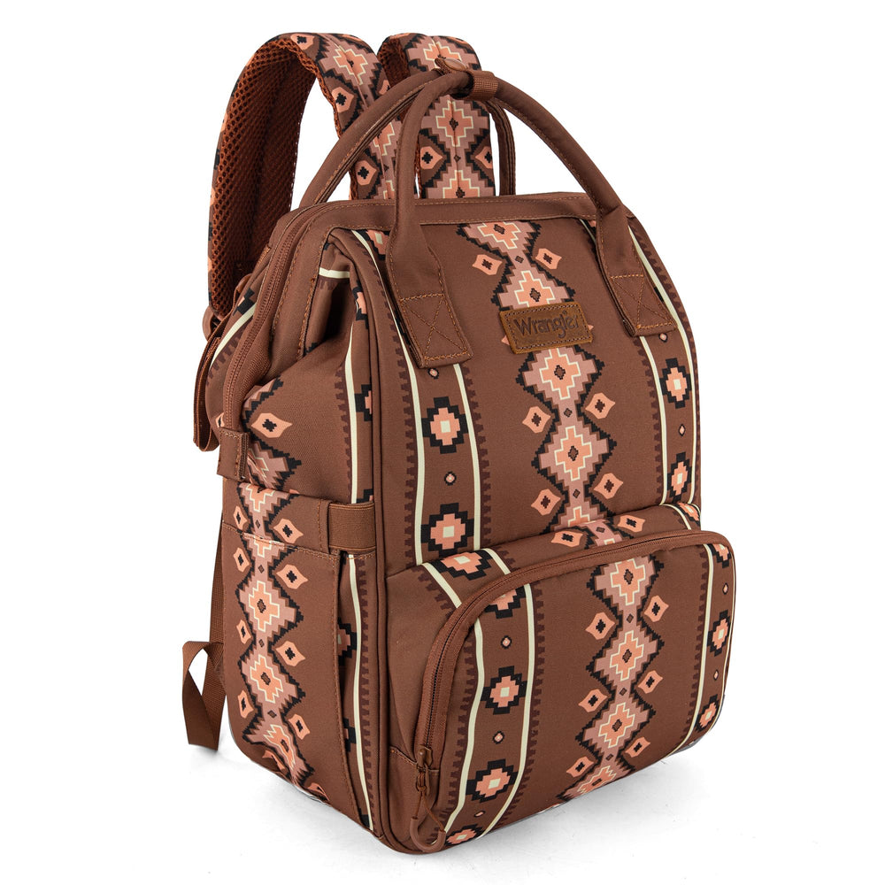Wrangler Aztec Backpack front view for organized outings and on-the-go convenience.