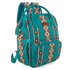 Wrangler Aztec Backpack front view showing stylish diaper bag design