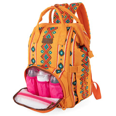 Wrangler Aztec backpack side bottle pocket for easy access