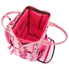 Wrangler Aztec Backpack side bottle pocket for easy bottle access.