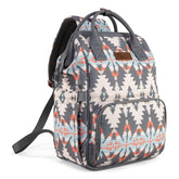 Wrangler Callie diaper bag backpack front view with spacious pockets for on-the-go essentials