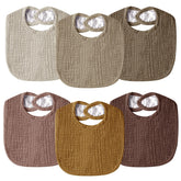 Wrrernsin Muslin Baby Bib front view with absorbent cotton and soft backing for drool relief
