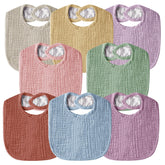 Wrrernsin muslin baby bibs colors front view for easy outfit matching