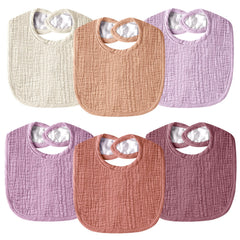 Wrrernsin Muslin Bibs front view with absorbent multi-layer fabric for drool management