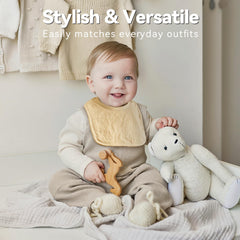 Wrrernsin muslin baby bibs multi-layer muslin closeup shows absorbent fabric