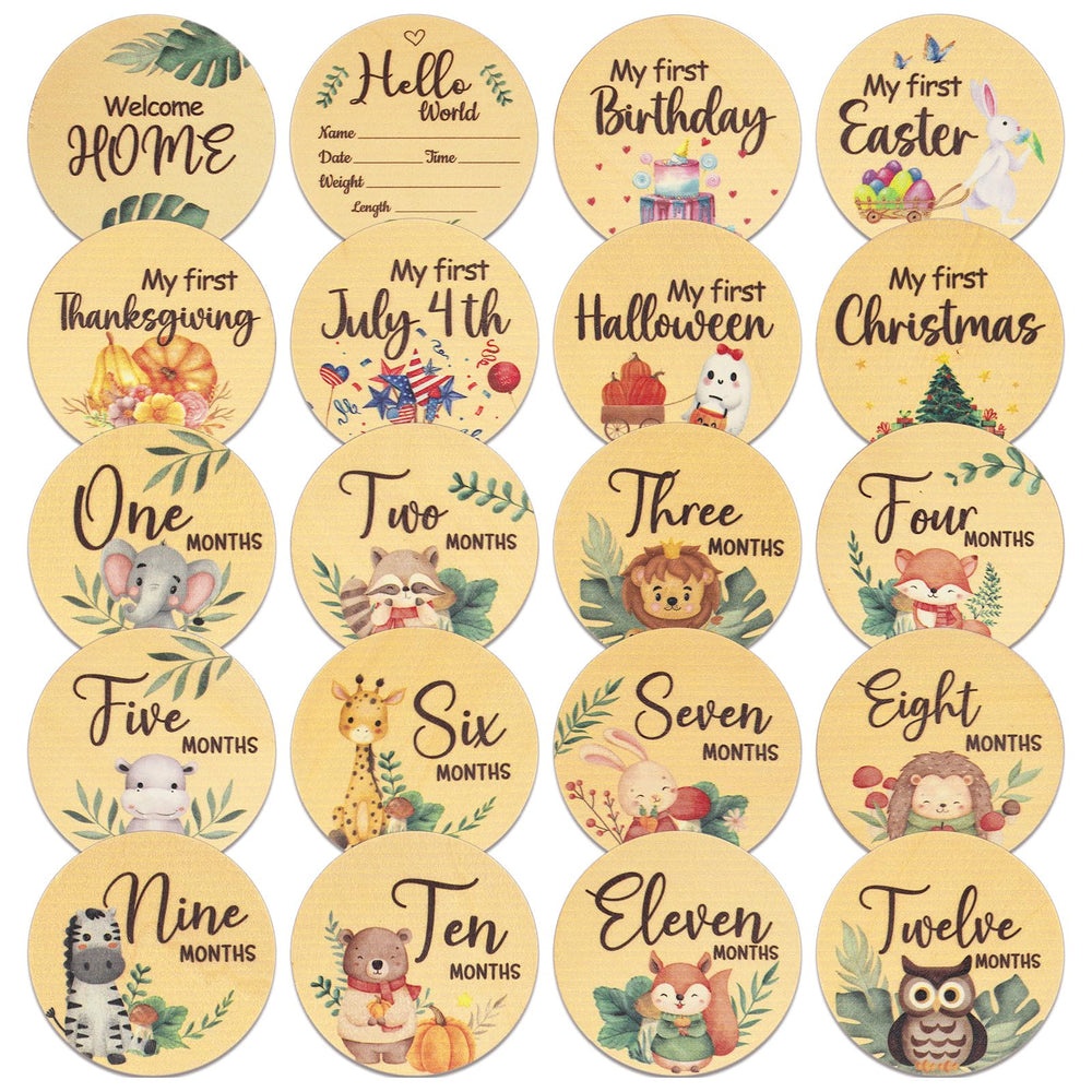 WSICSE baby milestone cards double sided hello world in nursery photography context