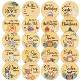 WSICSE baby milestone cards double sided hello world in nursery photography context