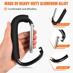 WSSROGY stroller-hooks-load-bearing-6-5lbs demonstrates bag capacity for groceries