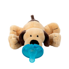 WubbaNub Brown Puppy plush design aids soothing during car rides.