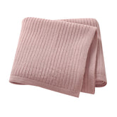 Wugugu baby stroller swaddle blanket close-up shows breathable cotton knit.