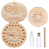 WY LIGHTING LEVEL baby tooth fairy box on display showing natural wood grain for lasting keepsake.