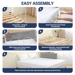 WYBITNY Bed Guard Rail compatible with platform beds ensures flexible placement.