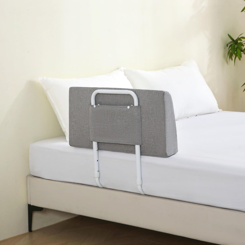 WYBITNY bed guard rail assembly shows easy under-mattress setup for toddler safety.