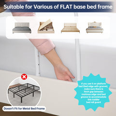 WYBITNY bed rail straps extended to prevent movement and keep the guard in place.