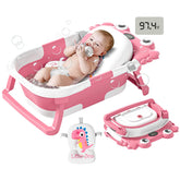 WyfKyd collapsible baby bath folded compact for easy storage during travels.