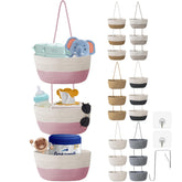 Wymulot 3-tier woven hanging basket over-door setup for space-saving kitchen storage